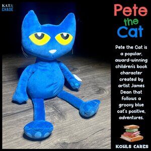 NWT Kohls Cares Pete the Cat Plush 14" Blue Yellow Eyes Stuffed Animal Character